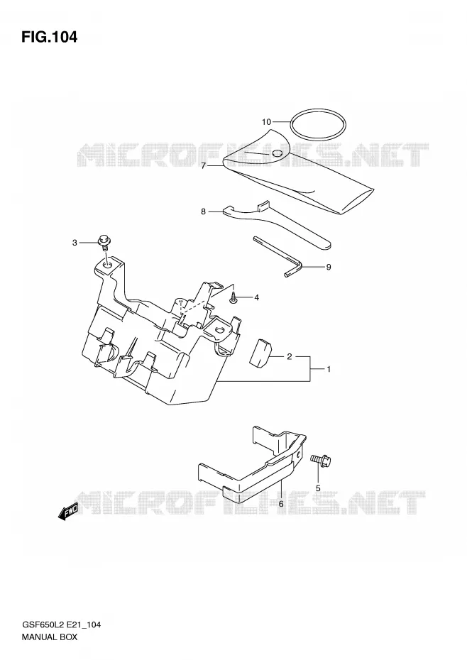 BOITE - TROUSSE A OUTILS (GSF650SUL2 E21) Suzuki MOTO 650 BANDIT 2012  GSF650UL2(E21)
