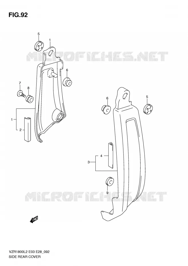 CACHES LATERAUX Suzuki MOTO 1800 INTRUDER 2012  VZR1800L2(E03)