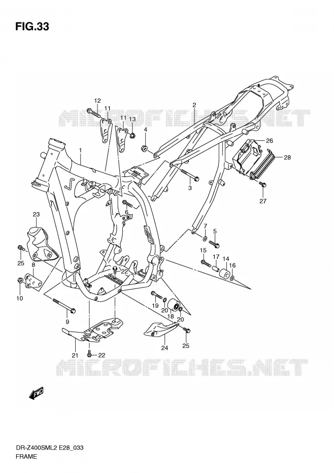 CADRE Suzuki MOTO 400 DR-Z 2012  DR-Z400SML2(E28)