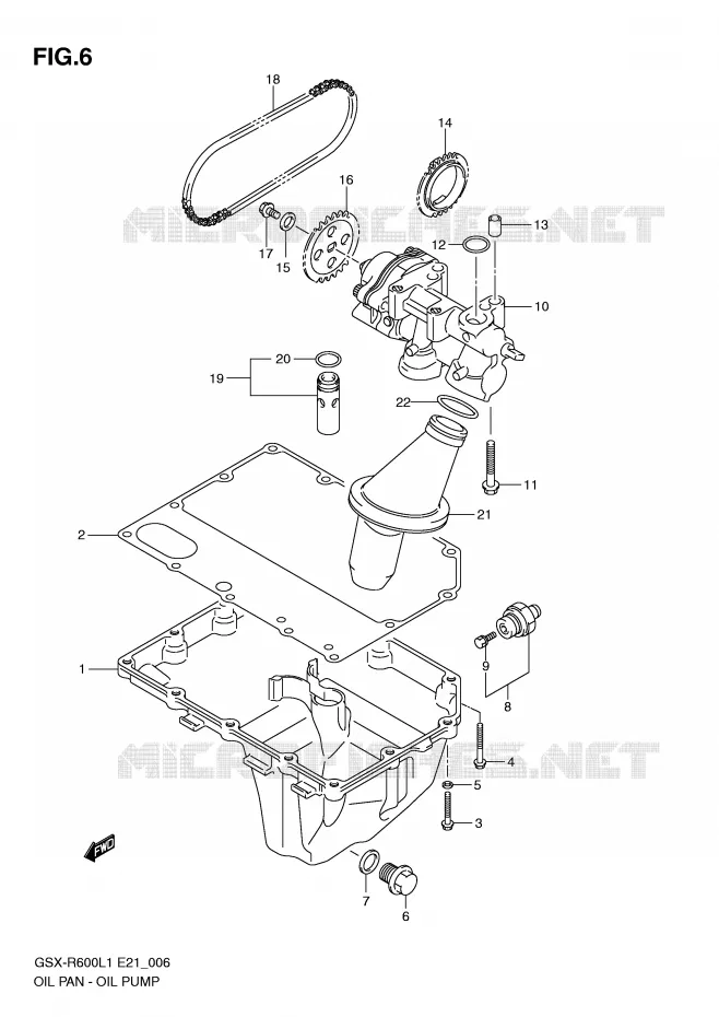 CARTER INFERIEUR - POMPE A HUILE Suzuki MOTO 600 GSX-R 2011  GSX-R600UEL1(E21)