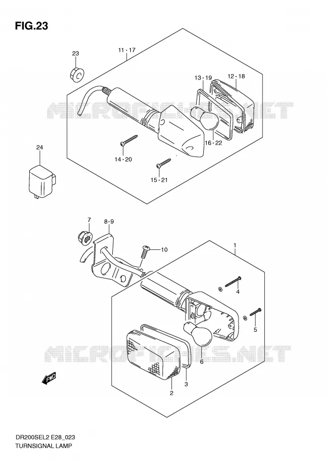 CLIGNOTANTS Suzuki MOTO 200 DR 2012  DR200SEL2(E28)