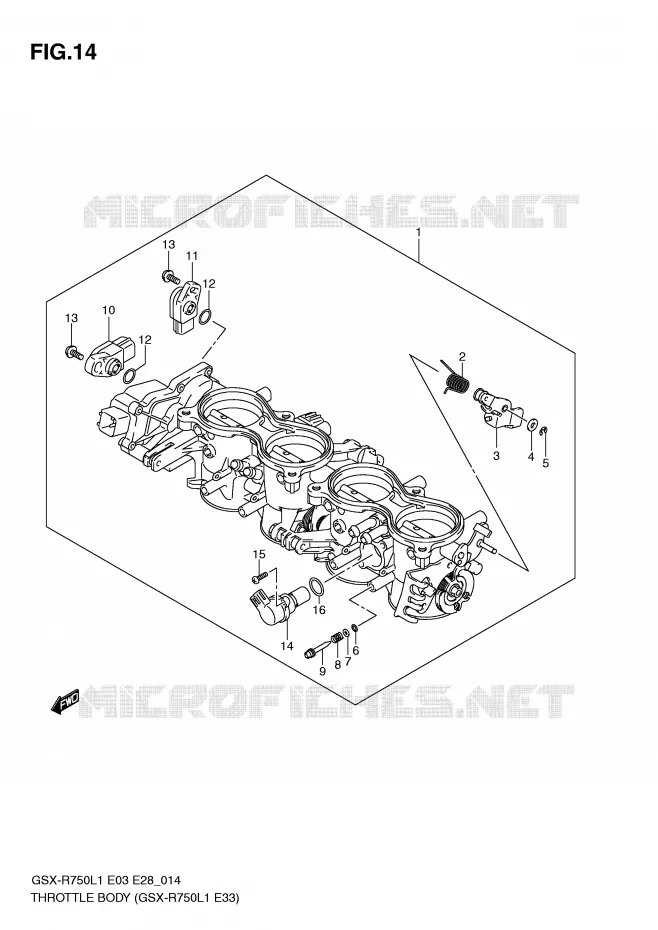 CORPS DE PAPILLON (GSX-R750L1 E33) Suzuki MOTO 750 GSX-R 2011  GSX-R750L1(E3)