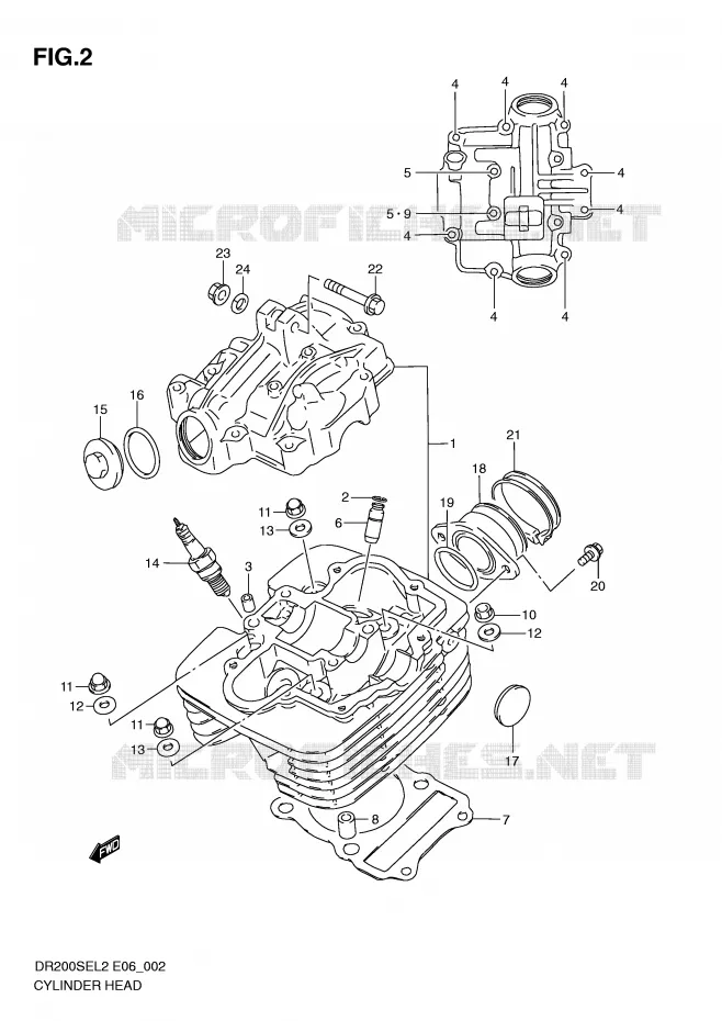 CULASSE Suzuki MOTO 200 DR 2012  DR200SEL2(E06)