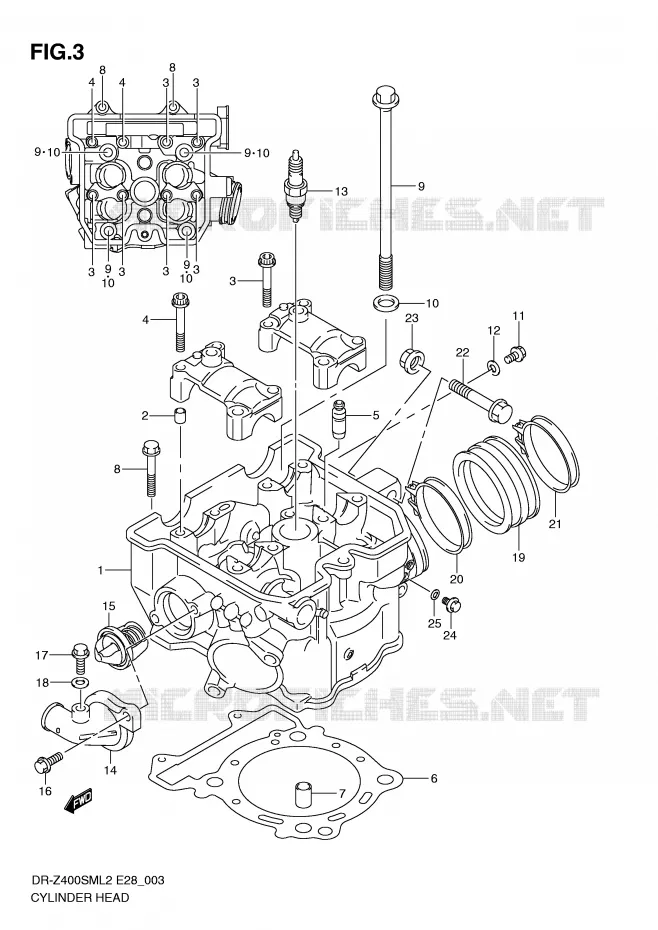 CULASSE Suzuki MOTO 400 DR-Z 2012  DR-Z400SML2(E28)