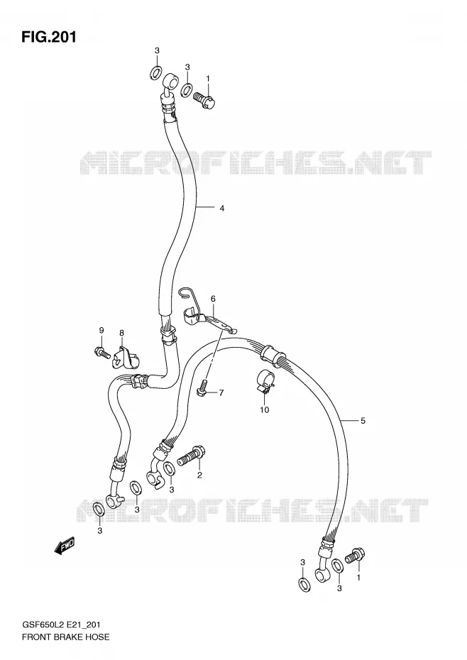 DURITE DE FREIN AVANT (GSF650SL2 E21) Suzuki MOTO 650 BANDIT 2012  GSF650SUAL2(E21)