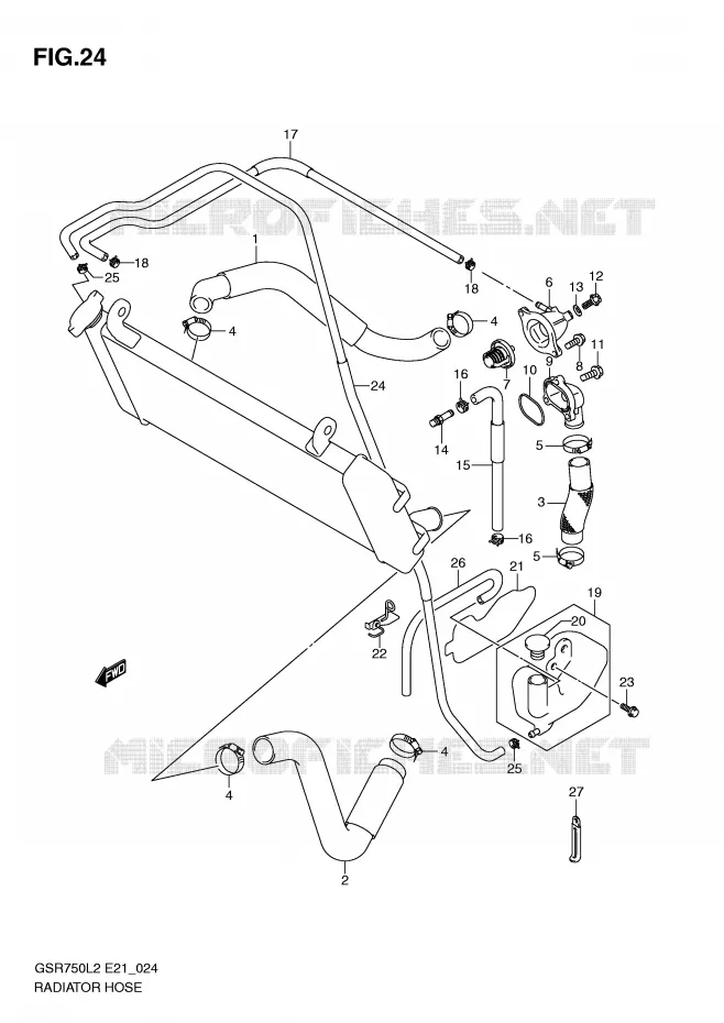 DURITE DE RADIATEUR Suzuki MOTO 750 GSR 2012  GSR750L2(E21)