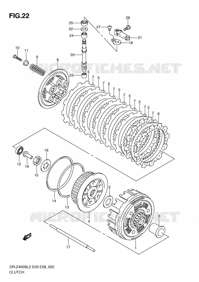 EMBRAYAGE Suzuki MOTO 400 DR-Z 2012  DR-Z400SL2(E03)