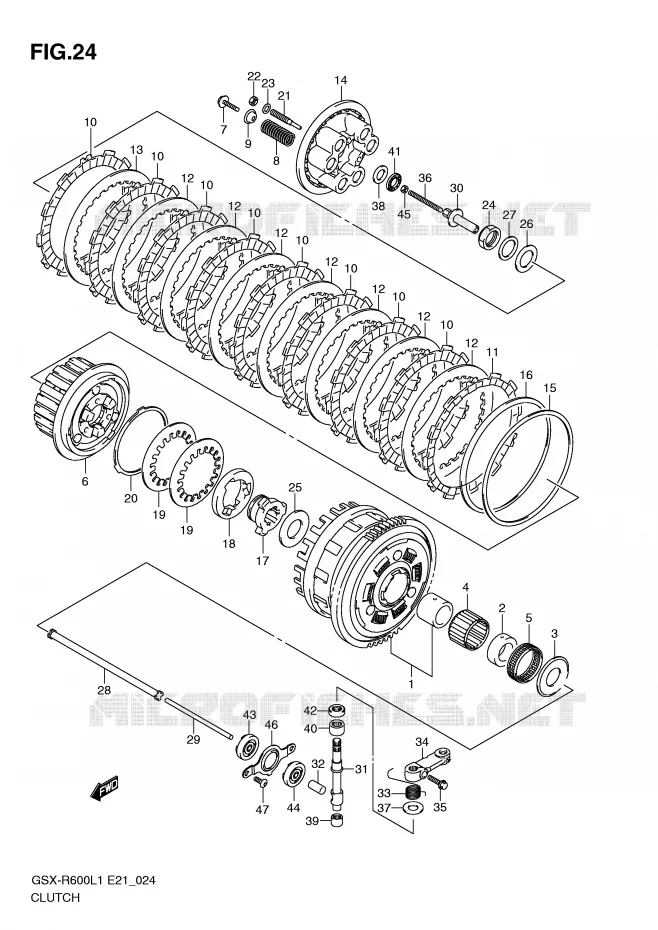 EMBRAYAGE Suzuki MOTO 600 GSX-R 2011  GSX-R600UEL1(E21)