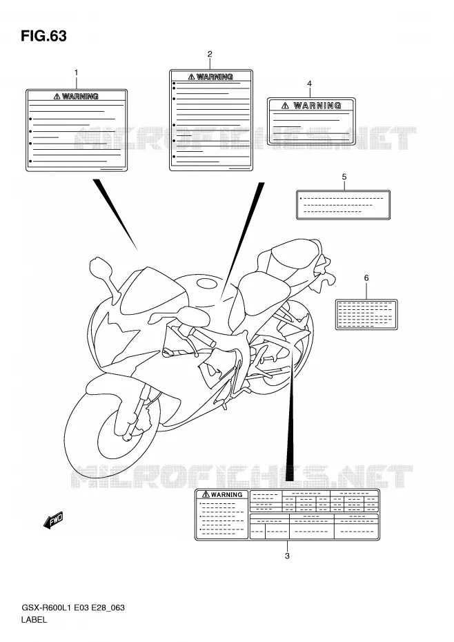 ETIQUETTE (GSX-R600L1 E3) Suzuki MOTO 600 GSX-R 2011  GSX-R600L1(E3)