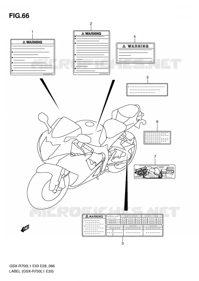 ETIQUETTE (GSX-R750L1 E33) Suzuki MOTO 750 GSX-R 2011  GSX-R750L1(E3)