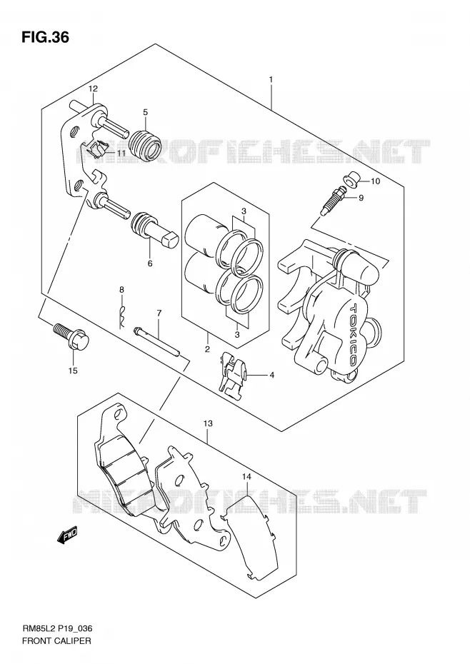 ETRIER DE FREIN AVANT Suzuki MOTO 85 RM 2012  RM85L2(P19)