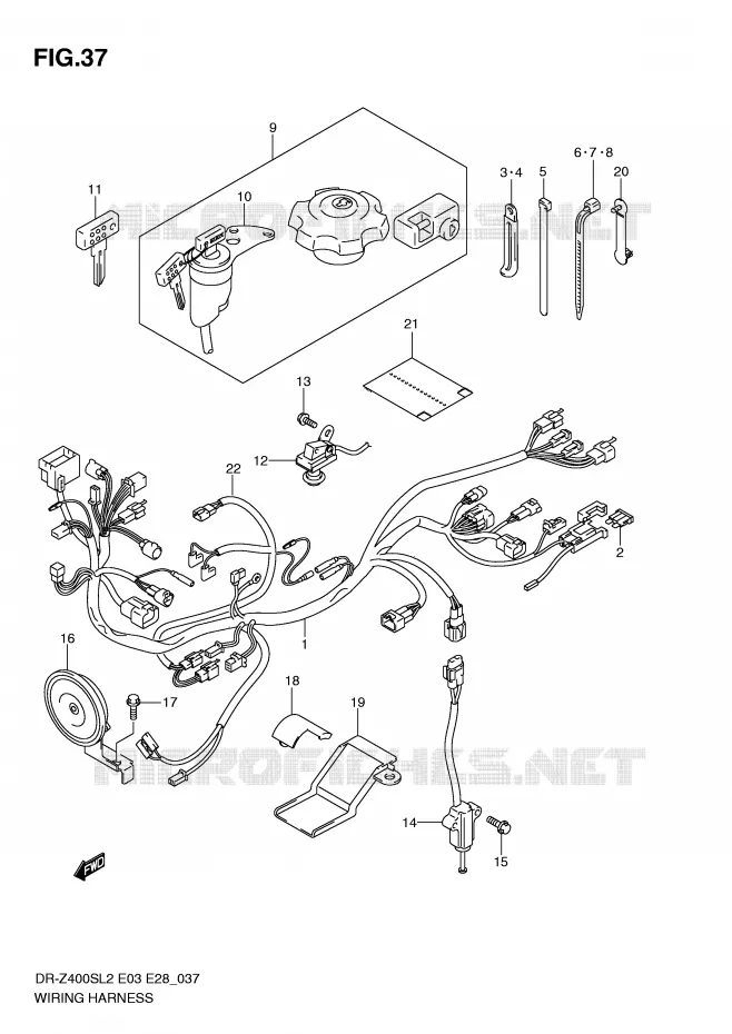 FAISCEAU ELECTRIQUE (DR-Z400SL2 E33) Suzuki MOTO 400 DR-Z 2012  DR-Z400SL2(E03)
