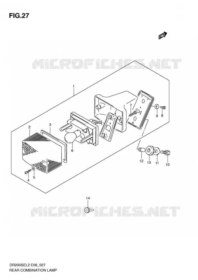 FEU ARRIERE (DR200SEL2 E24) Suzuki MOTO 200 DR 2012  DR200SEL2(E06)