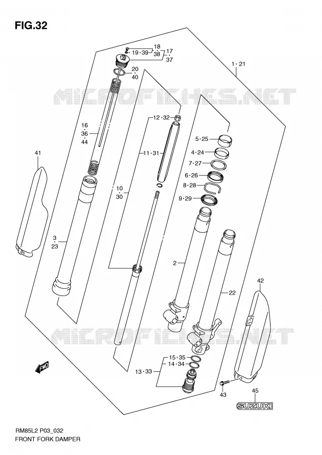 FOURCHE Suzuki MOTO 85 RM 2012  RM85LL2(P03)