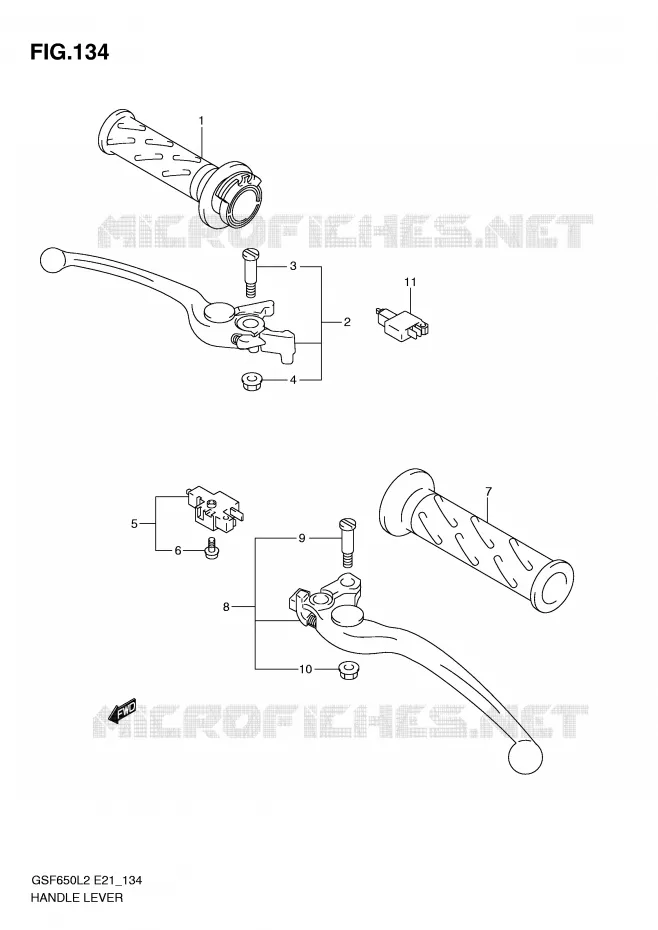 LEVIERS - POIGNEES (GSF650SUAL2 E21) Suzuki MOTO 650 BANDIT 2013  GSF650SAL2(E21)