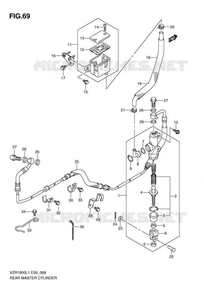 MAITRE CYLINDRE ARRIERE Suzuki MOTO 1800 INTRUDER 2011  VZR1800L1(E50)