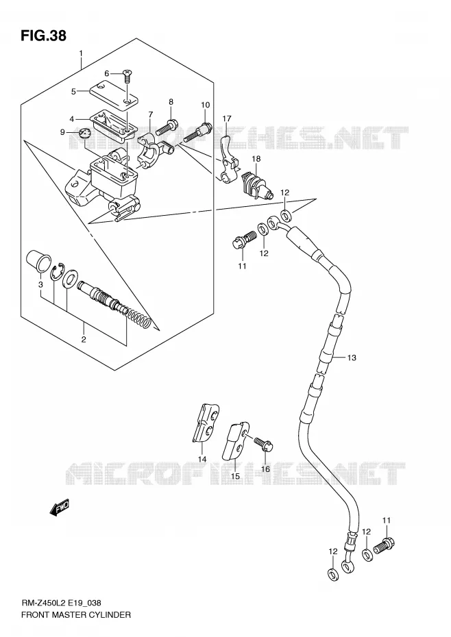 MAITRE CYLINDRE AVANT Suzuki MOTO 450 RM-Z 2012  RM-Z450L2(E19)