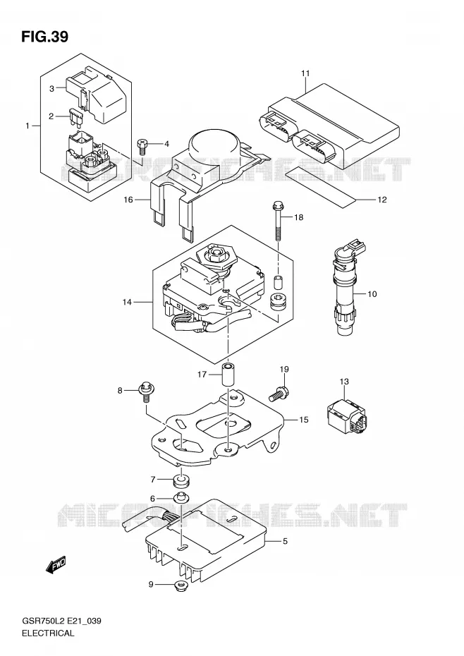 PARTIE ELECTRIQUE (GSR750L2 E24) Suzuki MOTO 750 GSR 2012  GSR750L2(E21)