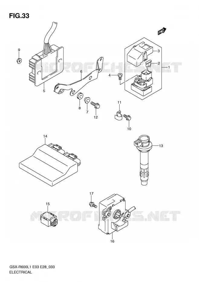 PARTIE ELECTRIQUE (GSX-R600L1 E28) Suzuki MOTO 600 GSX-R 2011  GSX-R600L1(E3)
