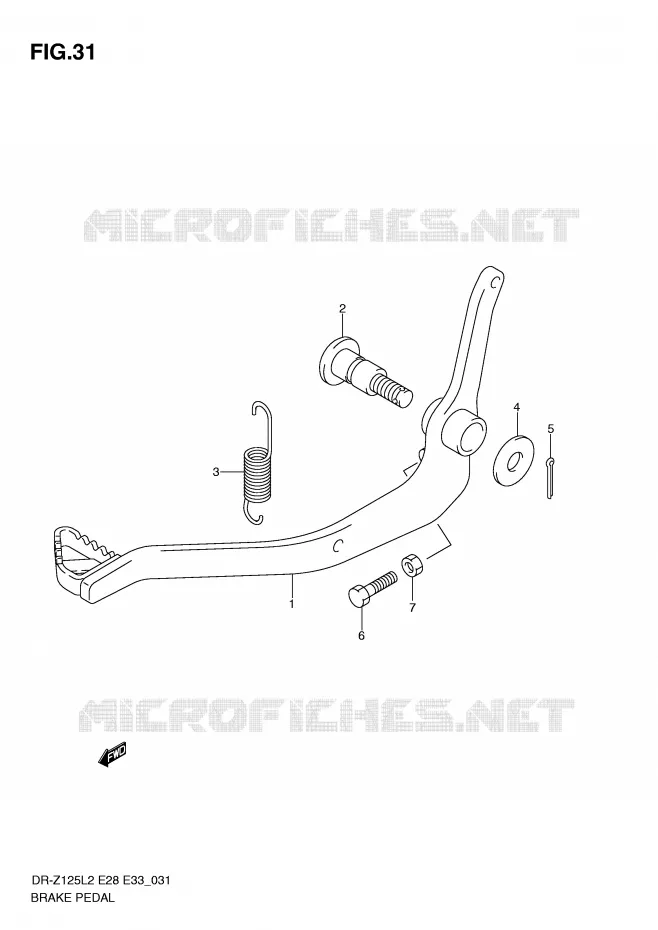 PEDALE DE FREIN Suzuki MOTO 125 DR-Z 2012  DR-Z125L2(E28)