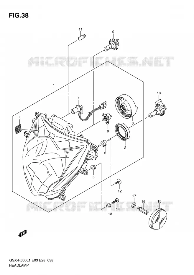PHARE Suzuki MOTO 600 GSX-R 2011  GSX-R600L1(E3)