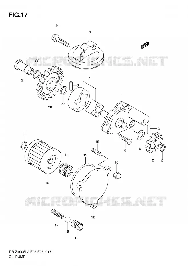 POMPE A HUILE Suzuki MOTO 400 DR-Z 2012  DR-Z400SL2(E03)