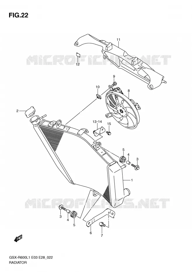 RADIATEUR Suzuki MOTO 600 GSX-R 2011  GSX-R600L1(E3)