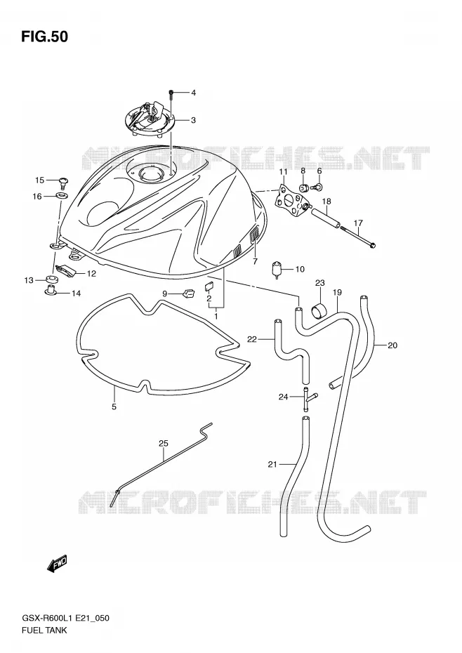 RESERVOIR D'ESSENCE (GSX-R600L1 E21) Suzuki MOTO 600 GSX-R 2012  GSX-R600UFL1(E21)