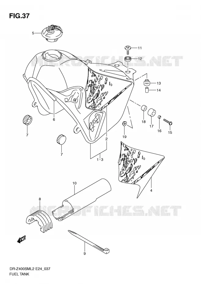 RESERVOIR D'ESSENCE Suzuki MOTO 400 DR-Z 2012  DR-Z400SML2(E24)