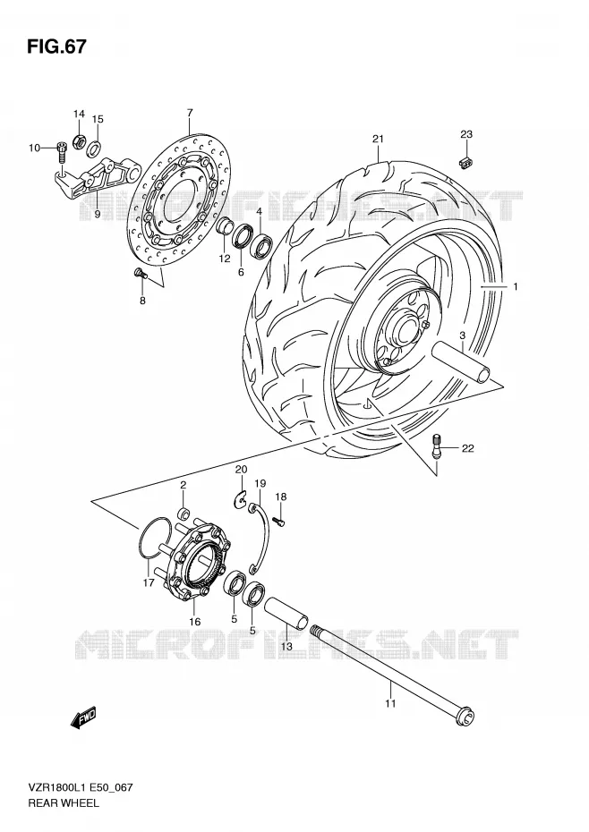 ROUE ARRIERE Suzuki MOTO 1800 INTRUDER 2011  VZR1800L1(E50)