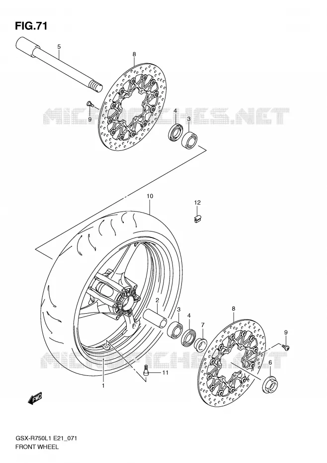 ROUE AVANT Suzuki MOTO 750 GSX-R 2011  GSX-R750L1(E21)