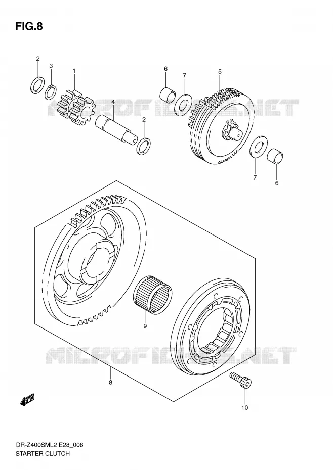 ROUE LIBRE DE DEMARREUR Suzuki MOTO 400 DR-Z 2012  DR-Z400SML2(E28)