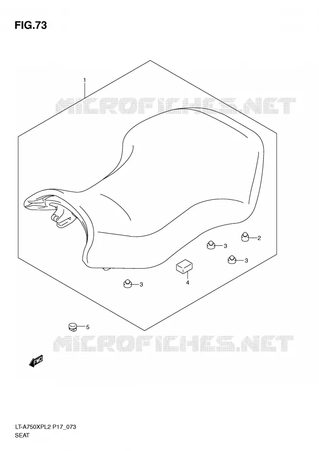 SELLE (LT-A750XPL2 P24) Suzuki QUAD 750 KINGQUAD 2012  LT-A750XPL2(P17)