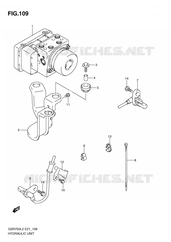 SYSTÈME ABS (GSR750AL2 E24) Suzuki MOTO 750 GSR 2012  GSR750AUEL2(E21)