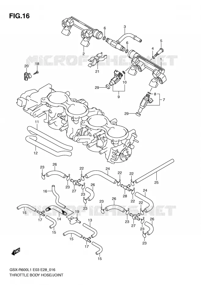 SYSTÈME D'INJECTION (GSX-R600L1 E33) Suzuki MOTO 600 GSX-R 2011  GSX-R600L1(E3)