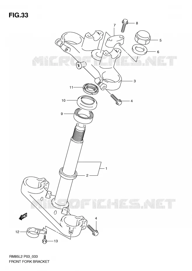 TE DE FOURCHE Suzuki MOTO 85 RM 2012  RM85L2(P03)