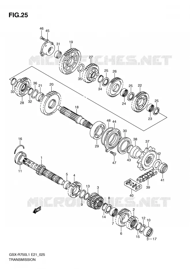 TRANSMISSION Suzuki MOTO 750 GSX-R 2012  GSX-R750UFL1(E21)