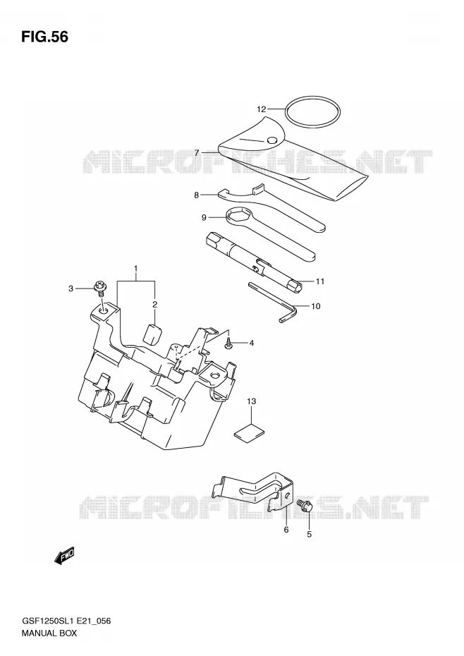 BOITE - TROUSSE A OUTILS Suzuki MOTO 1250 BANDIT 2012  GSF1250SAL1(E21)