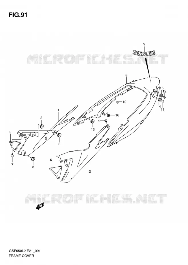 CARENAGES (GSF650SL2 E21) Suzuki MOTO 650 BANDIT 2014  GSF650SAL2(E21)