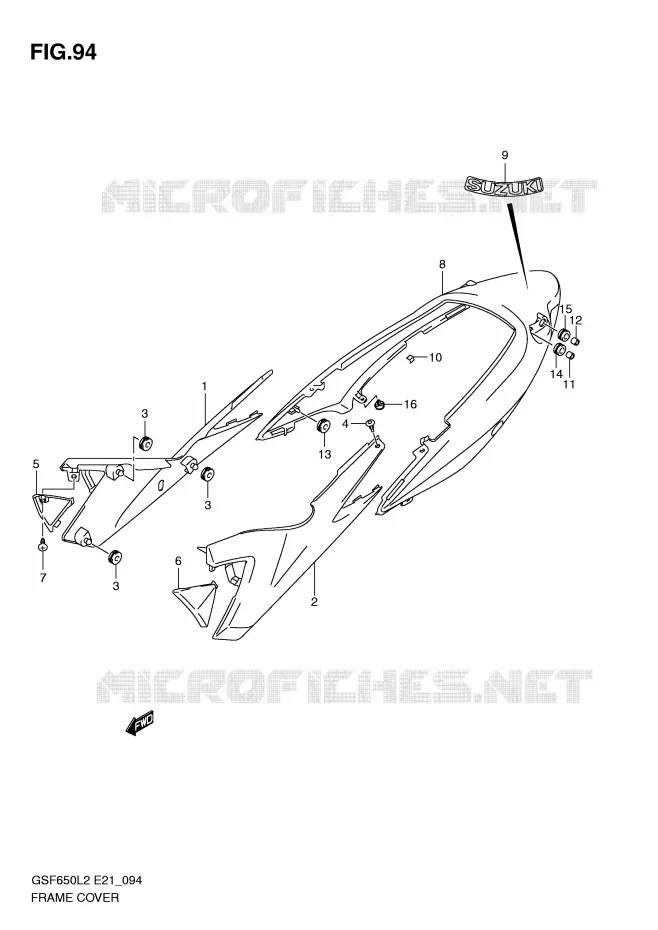CARENAGES (GSF650SUAL2 E21) Suzuki MOTO 650 BANDIT 2016  GSF650SAL2(E21)