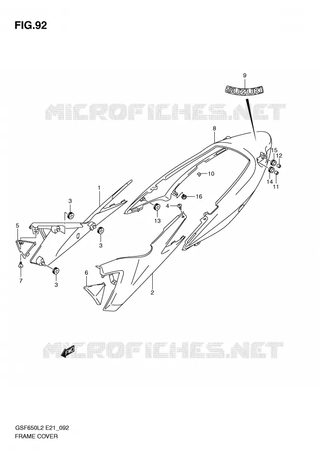 CARENAGES (GSF650SUL2 E21) Suzuki MOTO 650 BANDIT 2012  GSF650SUAL2(E21)