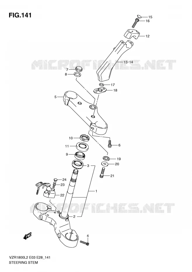 COLONNE DE DIRECTION Suzuki MOTO 1800 INTRUDER 2012  VZR1800L2(E03)