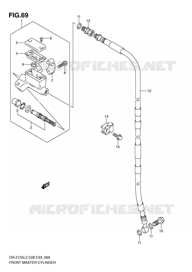 MAITRE CYLINDRE AVANT (DR-Z125LL2 E33) Suzuki MOTO 125 DR-Z 2012  DR-Z125LL2(E28)