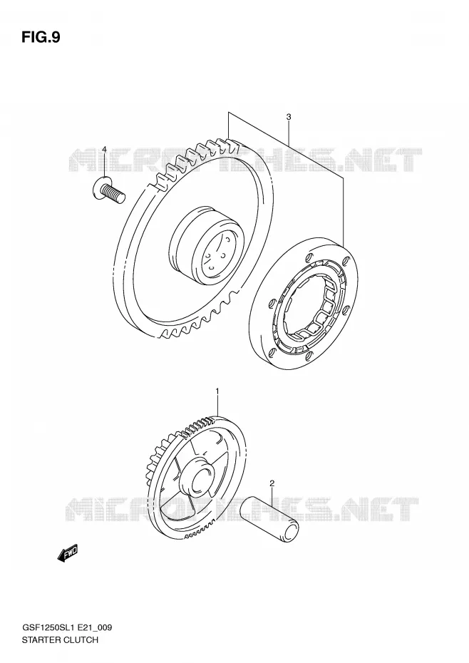 ROUE LIBRE DE DEMARREUR Suzuki MOTO 1250 BANDIT 2012  GSF1250SAL1(E21)