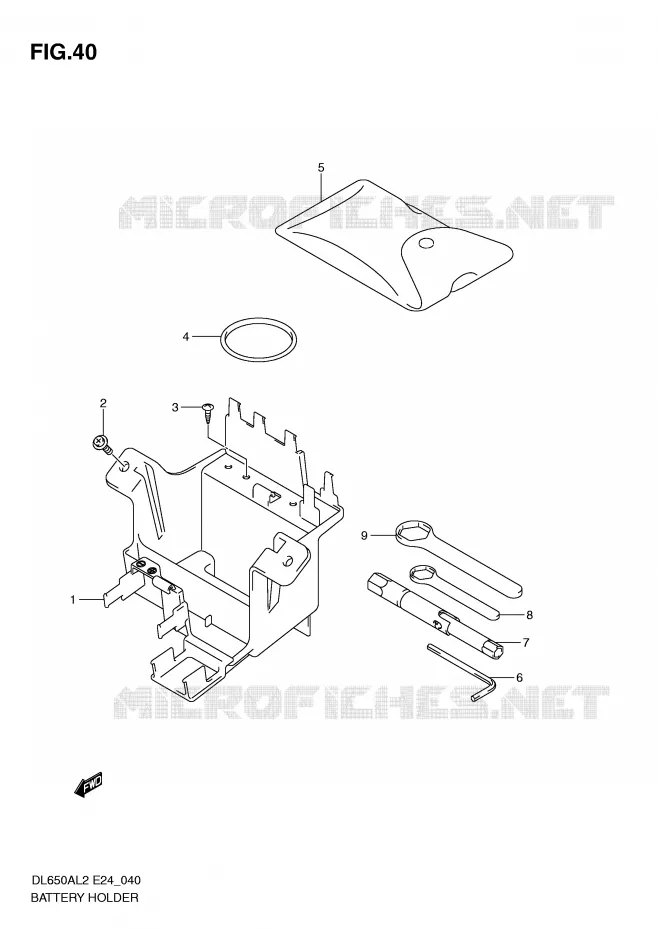 SUPPORT BATTERIE Suzuki MOTO 650 V-STROM 2012  DL650AL2(E24)