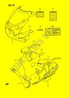 CARENAGES   ETIQUETTES (MODELE N M18,L97) pour Suzuki GSX-R 750 1995