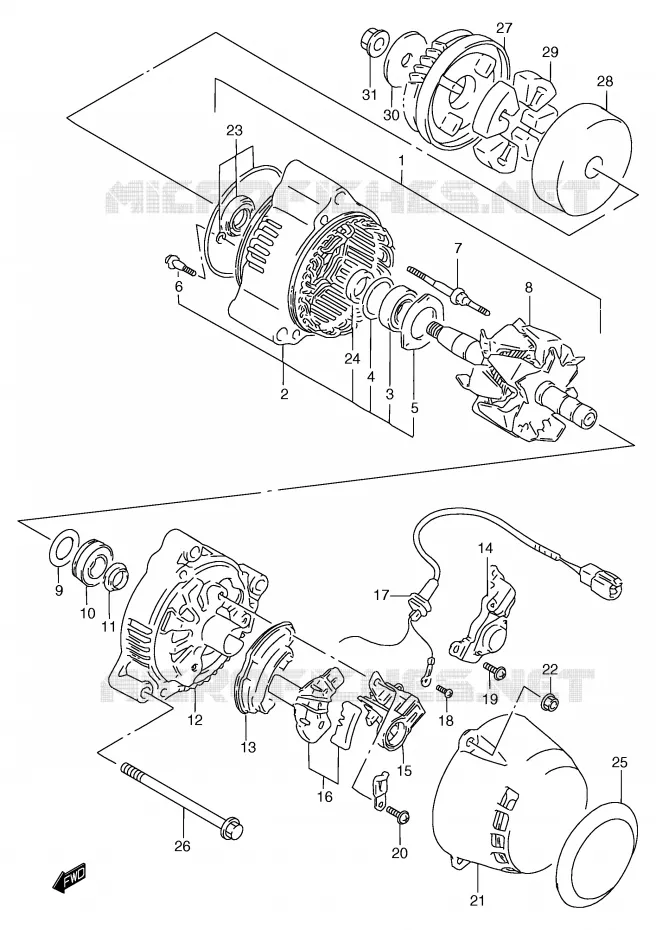 ALTERNATEUR Suzuki MOTO 1200 BANDIT 1996  GSF1200T(E2)
