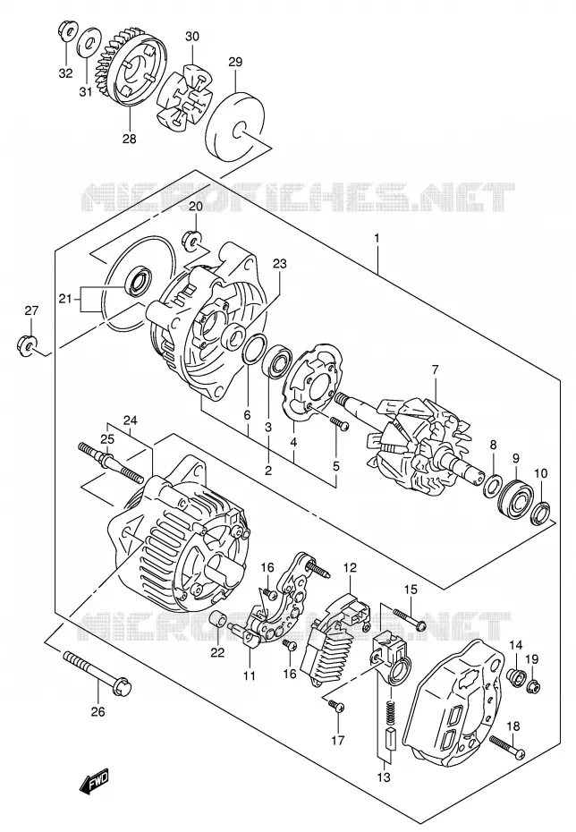 ALTERNATEUR Suzuki MOTO 650 BANDIT 2006  GSF650SAK6(E2)