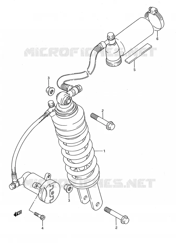 AMORTISSEUR ARRIERE (MODELE K/L/M/N/P) Suzuki MOTO 1100 GSX-F 1993  GSX1100FP(E28)