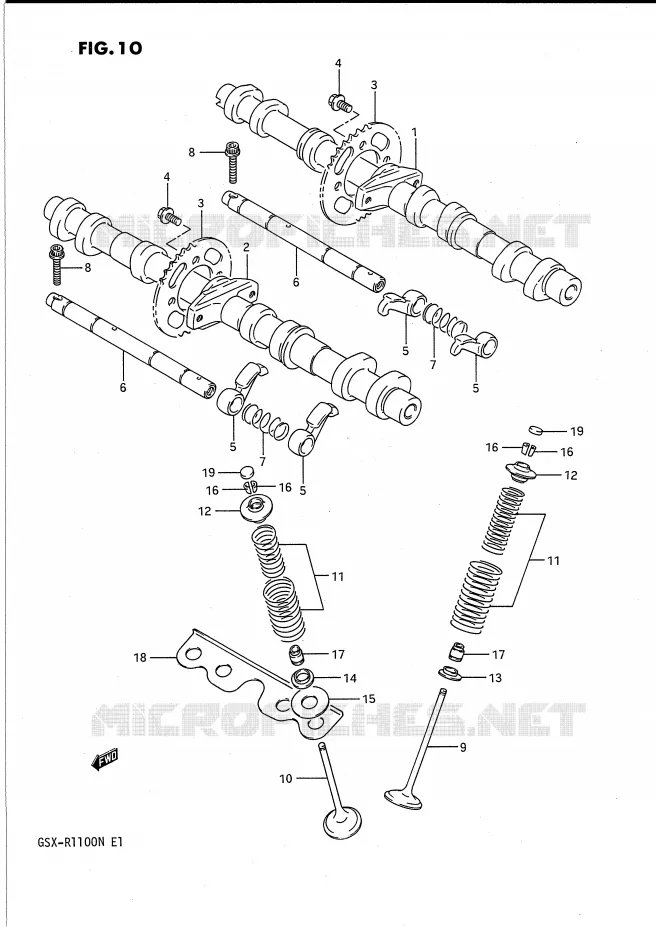 ARBRE A CAMES - SOUPAPES Suzuki MOTO 1100 GSX-R 1991  GSX-R1100M(E1)